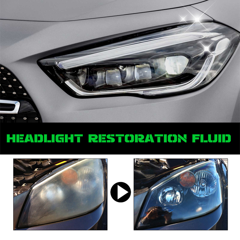 🚗 Scheinwerfer-Restaurierungsflüssigkeit – Gegen Vergilbung & Oxidation – Für klare Sicht & UV-Schutz – Einfache Anwendung