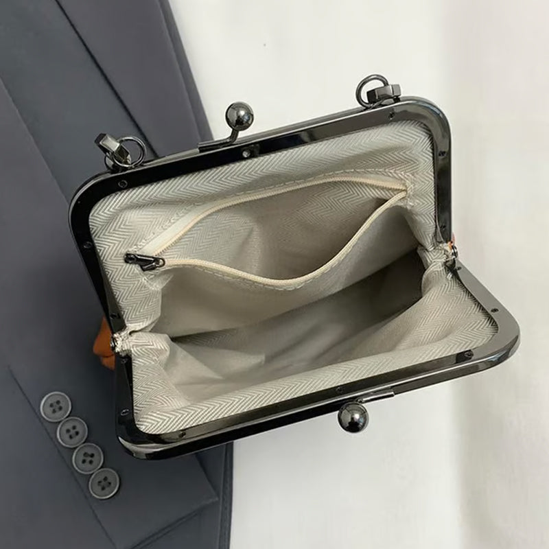Vintage-Klemmverschlusstasche – 2-in-1 zum Tragen und Ordnen