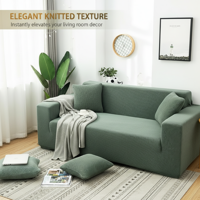 🛋️ 50% RABATT! 🧵 Jacquard-Stretch-Sofabezug aus Strick – Anti-Rutsch, Weicher Stoff & Universelle Passform 🏠
