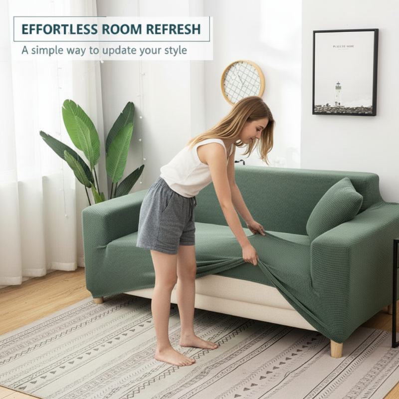 🛋️ 50% RABATT! 🧵 Jacquard-Stretch-Sofabezug aus Strick – Anti-Rutsch, Weicher Stoff & Universelle Passform 🏠