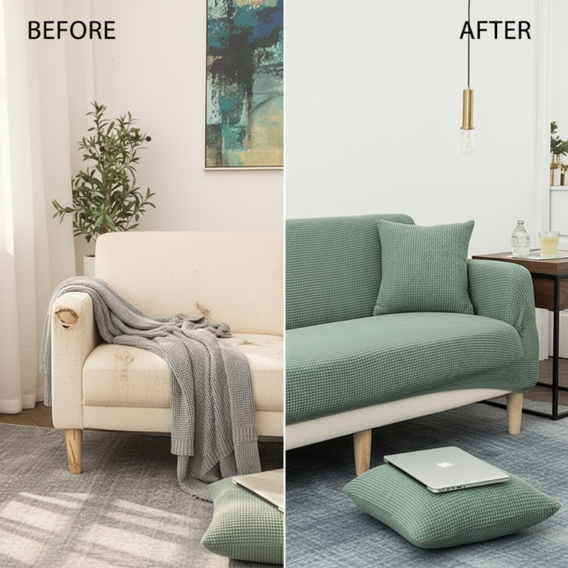 🛋️ 50% RABATT! 🧵 Jacquard-Stretch-Sofabezug aus Strick – Anti-Rutsch, Weicher Stoff & Universelle Passform 🏠