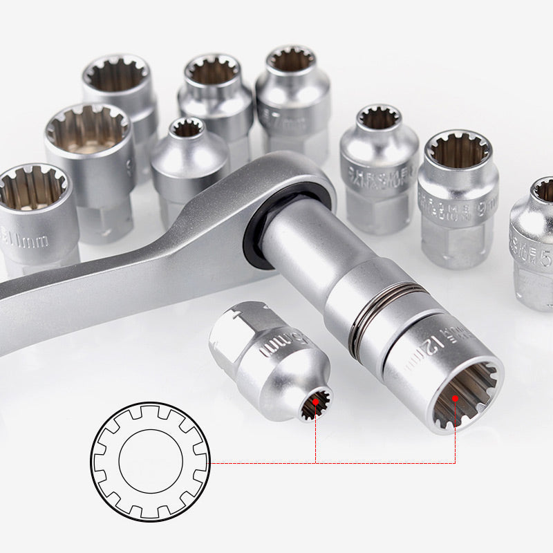 ⏰【 Limitiertes Angebot – 50% Rabatt】💪17/29 STK Core Ratsche Socket Schraubenschlüssel Kit
