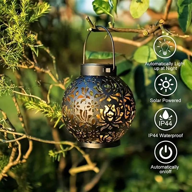 Solar-Hängeleuchte für Außenbereiche - Elegantes Blumen-Ausschnittdesign
