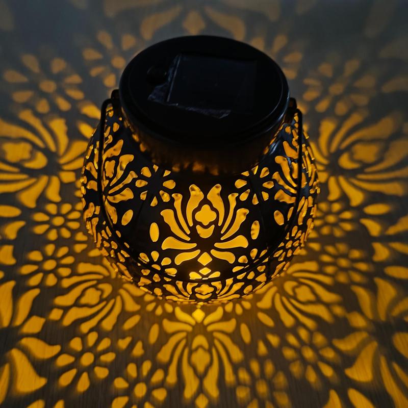 Solar-Hängeleuchte für Außenbereiche - Elegantes Blumen-Ausschnittdesign