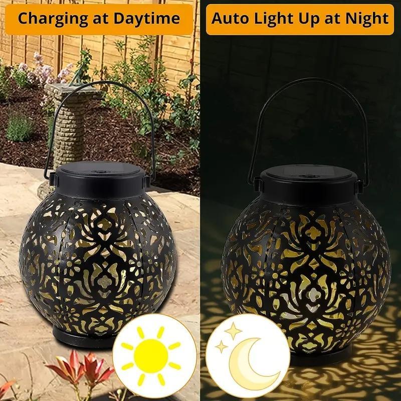 Solar-Hängeleuchte für Außenbereiche - Elegantes Blumen-Ausschnittdesign