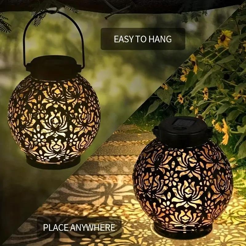 Solar-Hängeleuchte für Außenbereiche - Elegantes Blumen-Ausschnittdesign