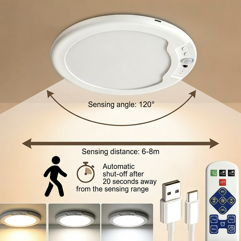 ✨Wiederaufladbare LED-Deckenleuchte mit Bewegungssensor💡⚡Licht per Sprachbefehl – Schluss mit dem lästigen Drücken von Schaltern🔌