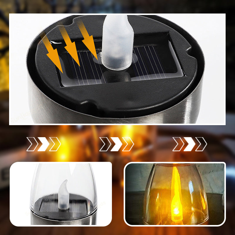 🕯️🌞 Solar-Kerzenlicht für draußen – Wetterfest, stimmungsvolles Garten- & Terrassenlicht