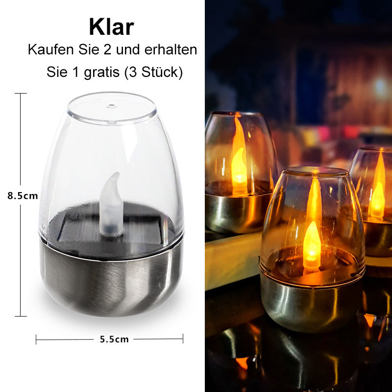 🕯️🌞 Solar-Kerzenlicht für draußen – Wetterfest, stimmungsvolles Garten- & Terrassenlicht
