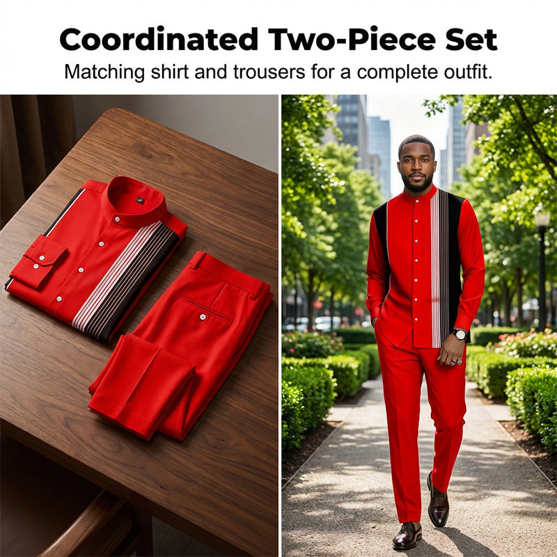 👔 51% RABATT! 🔥 Gestreiftes Herrenhemd & Hose 2-teiliges Set – Stilvoll, Bequem & Perfekt Für Einen Lässigen Look 👖