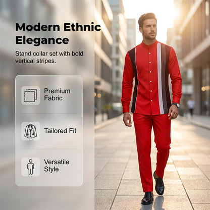👔 51% RABATT! 🔥 Gestreiftes Herrenhemd & Hose 2-teiliges Set – Stilvoll, Bequem & Perfekt Für Einen Lässigen Look 👖