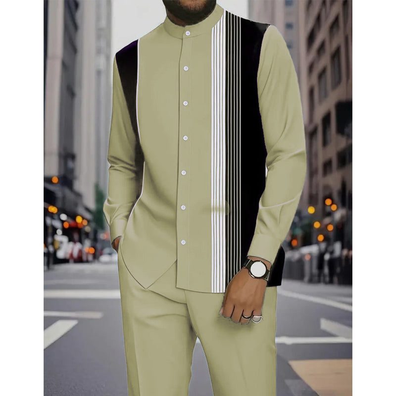 👔 51% RABATT! 🔥 Gestreiftes Herrenhemd & Hose 2-teiliges Set – Stilvoll, Bequem & Perfekt Für Einen Lässigen Look 👖