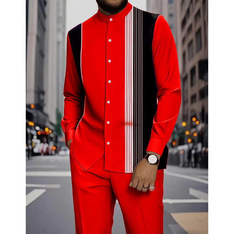 👔 51% RABATT! 🔥 Gestreiftes Herrenhemd & Hose 2-teiliges Set – Stilvoll, Bequem & Perfekt Für Einen Lässigen Look 👖