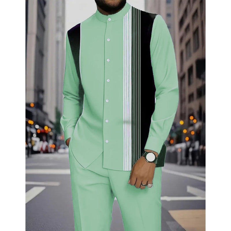 👔 51% RABATT! 🔥 Gestreiftes Herrenhemd & Hose 2-teiliges Set – Stilvoll, Bequem & Perfekt Für Einen Lässigen Look 👖