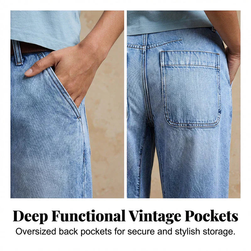 🌟 Weite Jeansshorts für Damen mit hoher Taille – Beinverlängernd & Vintage-Waschung – Lässige, verkürzte Hose – perfekt für den Sommer, den Strand oder einen freien Tag 👒