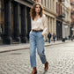 🌟 Weite Jeansshorts für Damen mit hoher Taille – Beinverlängernd & Vintage-Waschung – Lässige, verkürzte Hose – perfekt für den Sommer, den Strand oder einen freien Tag 👒