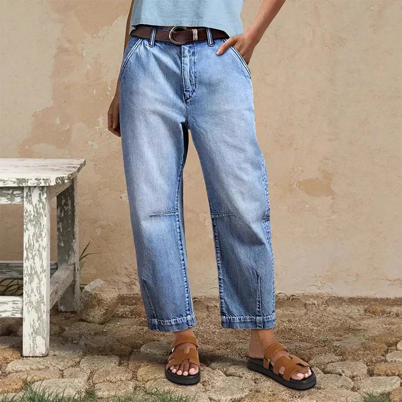 🌟 Weite Jeansshorts für Damen mit hoher Taille – Beinverlängernd & Vintage-Waschung – Lässige, verkürzte Hose – perfekt für den Sommer, den Strand oder einen freien Tag 👒