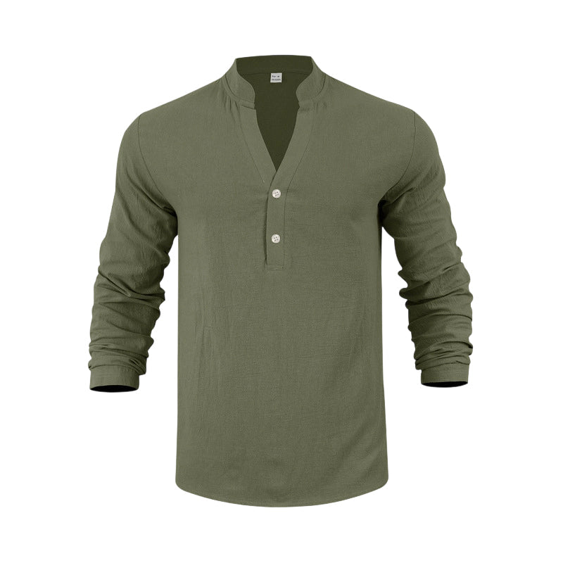 🔥Solange der Vorrat reicht 50 % Rabatt!🎉Lässiges Henley-T-Shirt für Herren