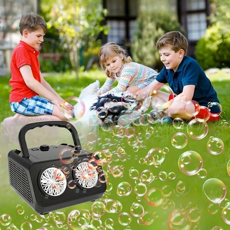 🫧 Handheld-Blasenmaschine mit mehreren Öffnungen💎 26 Löcher, 2000+ Blasen/Min & Magische Lichter für Partys