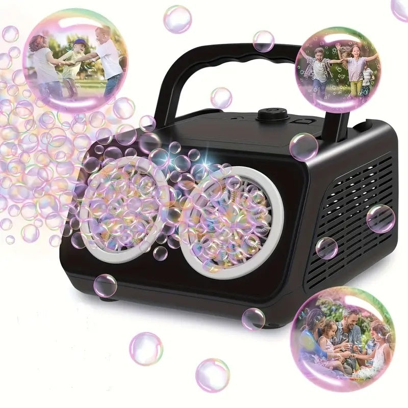 🫧 Handheld-Blasenmaschine mit mehreren Öffnungen💎 26 Löcher, 2000+ Blasen/Min & Magische Lichter für Partys