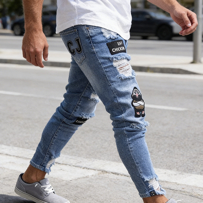 👖 50% RABATT! 🔥 Herren Jeans in Schwarz – Slim Fit mit Destroyed-Effekt, Moderner Streetstyle Für Einen Coolen Look 🖤