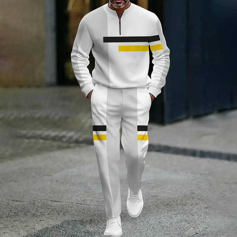 👕Trainingsanzug für Herren mit Halbem Reißverschluss & Farbblock-Design – Moderner Look, Bequeme Passform & Perfekt Für Sport & Freizeit 👖