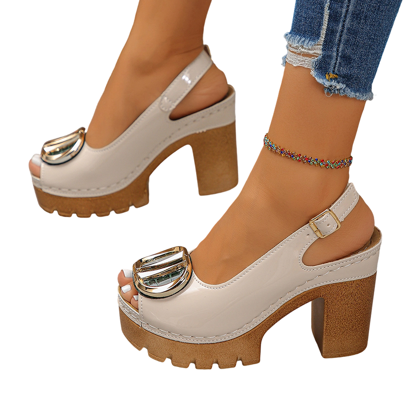 👡 49% RABATT! ✨ Elegante Peep-Toe-Sandalen mit Schnallenabsatz – Stilvoll, Bequem & Perfekt Für Jeden Anlass 🌸
