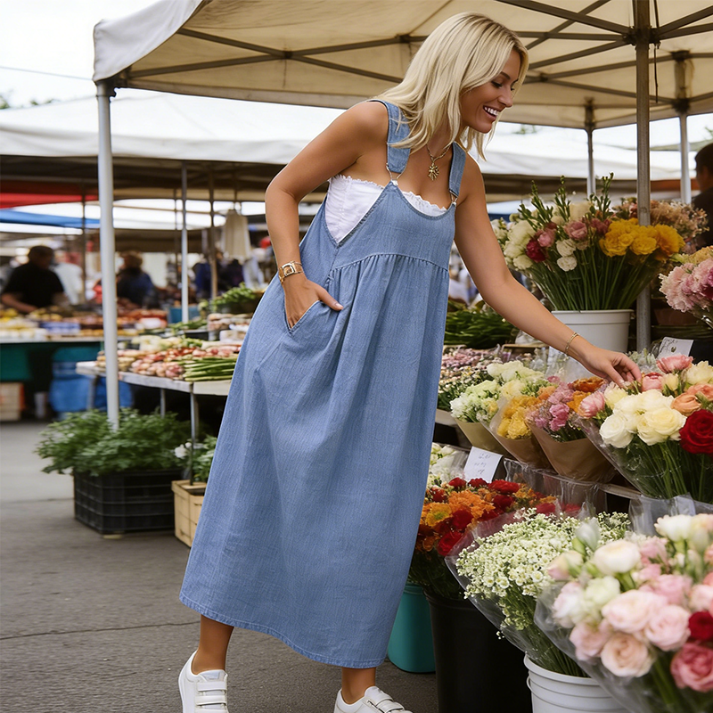 👗 JETZT 50 % RABATT! 🌸Ein locker sitzendes, federleichtes Kleid ☁️ Leicht, atmungsaktiv und nicht stickig 🌬️ Mit versteckter, großer Tasche 📱