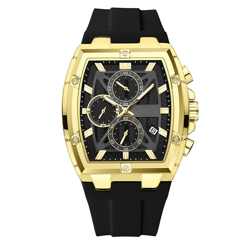 💎 -50% auf Moderne Fassförmige Gehäuseuhr für Männer！💎 Schweißresistentes Silikon, Multifunktionales Zifferblatt & Hervorragende Nachtsicht für Stil und Funktional