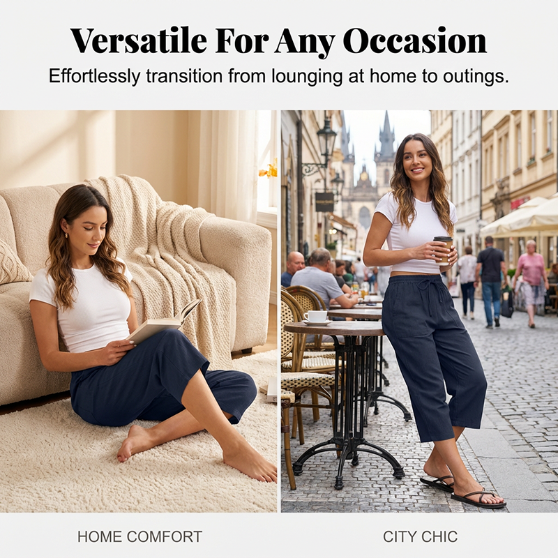 🔥Solange der Vorrat reicht 40 % Rabatt!🎉Baumwoll-Leinen-7/8-Hose für Damen – luftig & vielseitig👖☀️