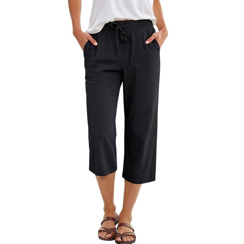 🔥Solange der Vorrat reicht 40 % Rabatt!🎉Baumwoll-Leinen-7/8-Hose für Damen – luftig & vielseitig👖☀️