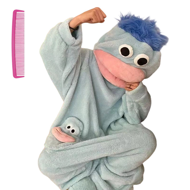 🧸🐟 Eleganz braucht keine Worte – Kuscheliger Pyjama aus Korallenfleece mit Figuren – 50% RABATT! Weich, warm & perfekt für kühle Nächte & entspannte Wochenenden ✨
