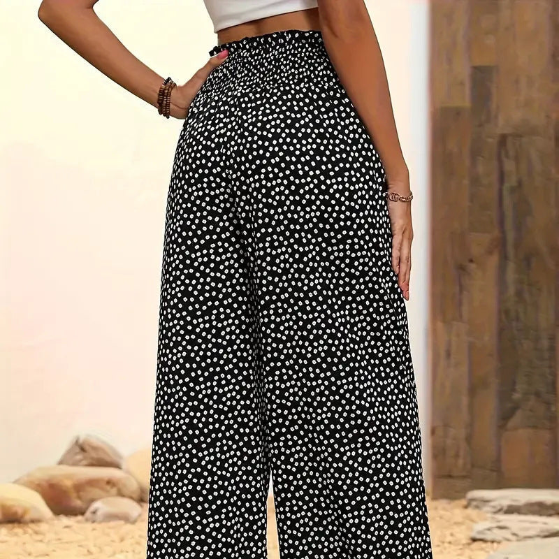 👗⏰ 54% RABATT nur für kurze Zeit! Damen-Hose mit gerafftem Hohem Bund & Weitem Bein – Leicht, vielseitig & eleganter Oversize-Style 🌿