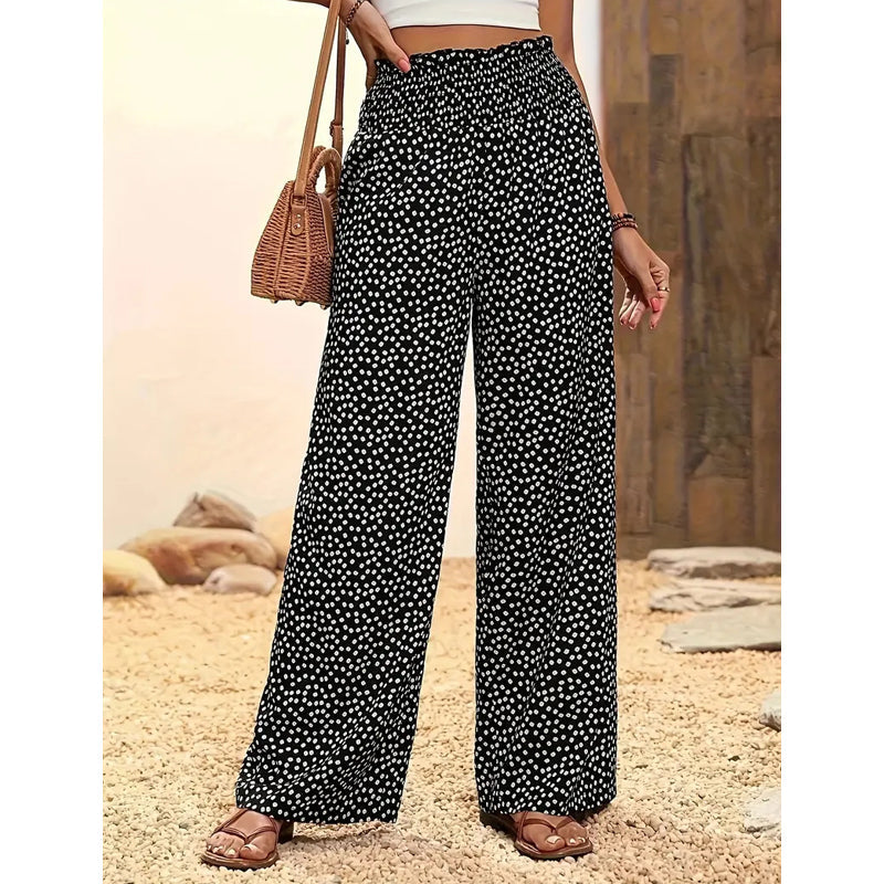 👗⏰ 54% RABATT nur für kurze Zeit! Damen-Hose mit gerafftem Hohem Bund & Weitem Bein – Leicht, vielseitig & eleganter Oversize-Style 🌿