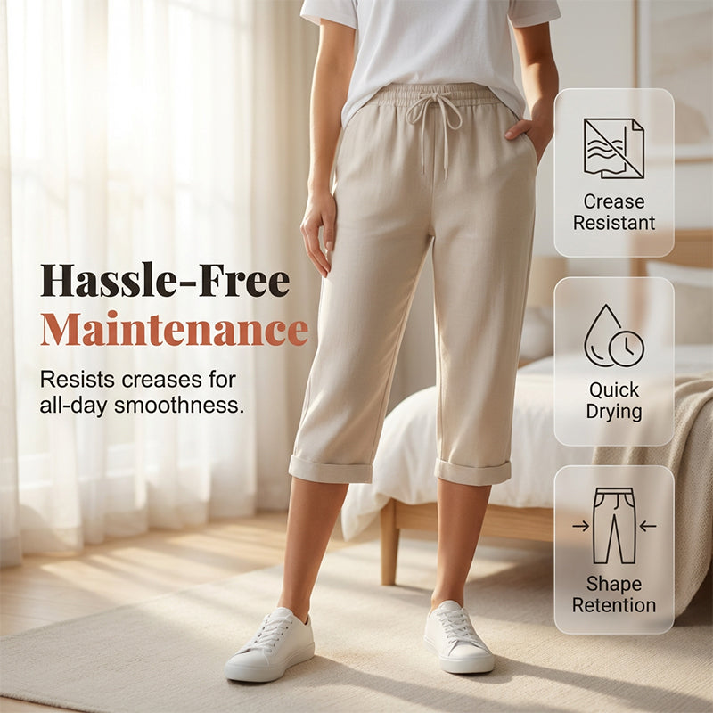 💞 50K+ VERKAUFT! ⚡👖Lässige Caprihosen aus Baumwoll-Leinen für Damen