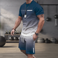 ✨🔥Herren Freizeit-Set – T-Shirt & Shorts mit Farbverlauf – bequem, atmungsaktiv & modern
