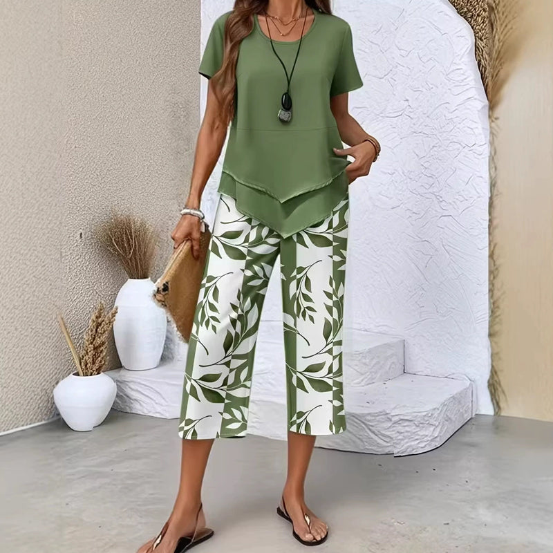 🌸 Mehrlagiges Freizeit-Set mit Extrawide Hose ✨ Ideal für Alltag & Reisen