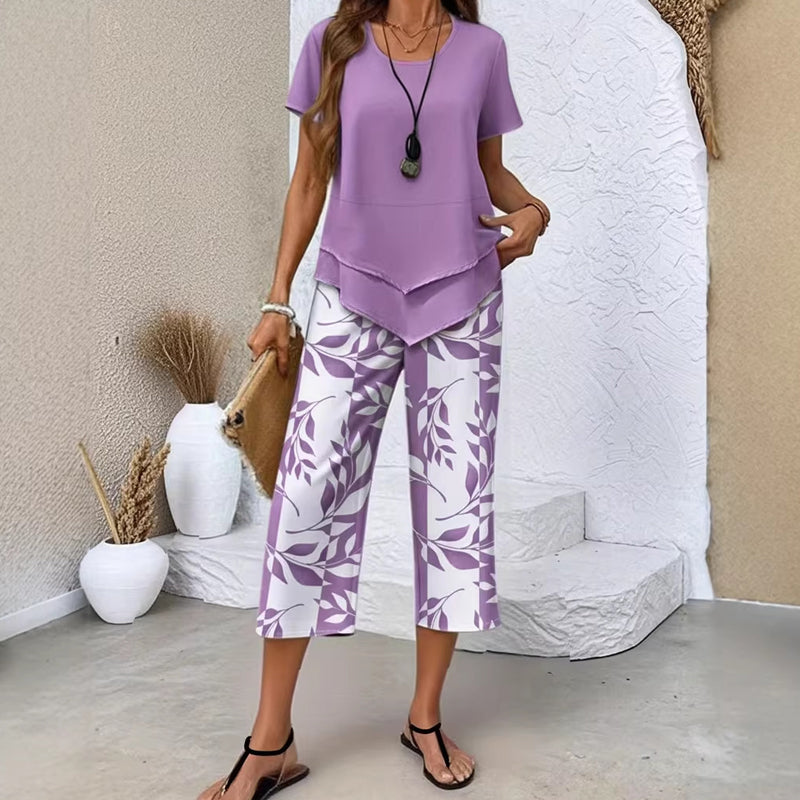 🌸 Mehrlagiges Freizeit-Set mit Extrawide Hose ✨ Ideal für Alltag & Reisen