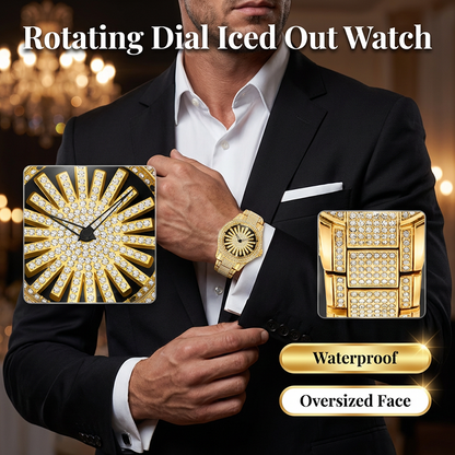 ⌚ LIMITIERTES ANGEBOT: 50% RABATT+versandkostenfrei! 💎 Herrenuhr mit drehbarer Lünette – Vollbesetzt mit funkelnden Steinen & Präzises Quarzwerk ✨
