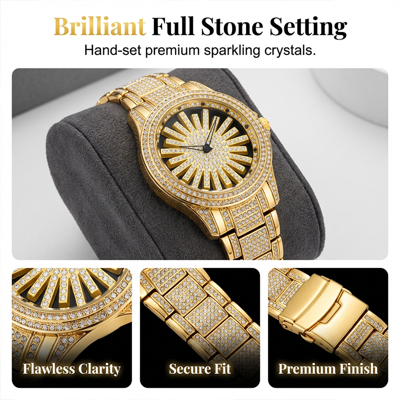 ⌚ LIMITIERTES ANGEBOT: 50% RABATT+versandkostenfrei! 💎 Herrenuhr mit drehbarer Lünette – Vollbesetzt mit funkelnden Steinen & Präzises Quarzwerk ✨