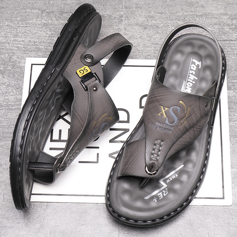 👞 47% RABATT! 🌿 Atmungsaktive Outdoor-Sandalen aus Weichem Leder in Übergrößen für Herren – Bequeme Passform, Rutschfeste Sohle & Ideal Für Lange Spaziergänge 🚶‍♂️