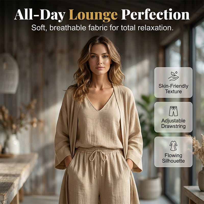 💥 37% RABATT 🌿 „Pure Serenity“ 3-Teiler Lounge-Set ☁️ ultra bequem, leicht & elegant entspannte Silhouette ✨