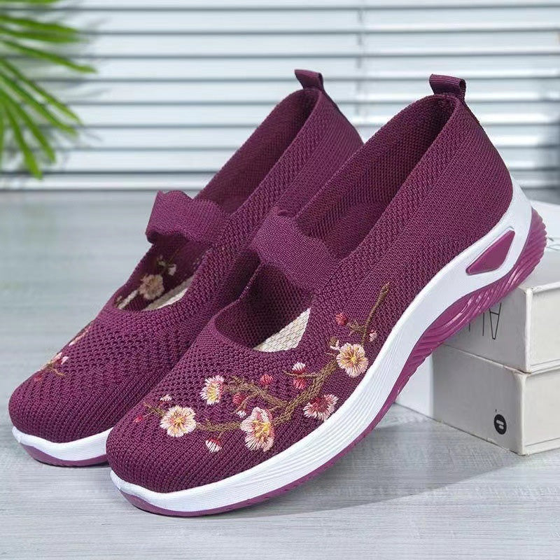🥿 50% RABATT! 🔥 Freizeitliche Loafers mit Blumenstickerei aus Strickstoff – Bequem, elastisch & perfekt für Alltag, Büro oder Spaziergänge im Sommer 🌸