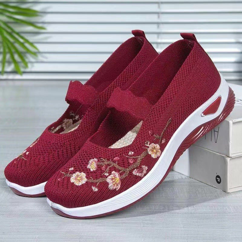 🥿 50% RABATT! 🔥 Freizeitliche Loafers mit Blumenstickerei aus Strickstoff – Bequem, elastisch & perfekt für Alltag, Büro oder Spaziergänge im Sommer 🌸
