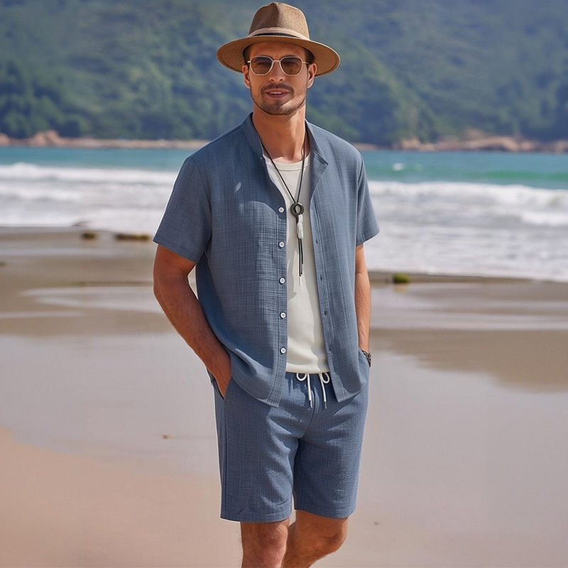 🧵🌞 50% RABATT! Leichtes Herren-Freizeit-Set – Lässig, sommerlich & perfekt für warme Tage 🏖️