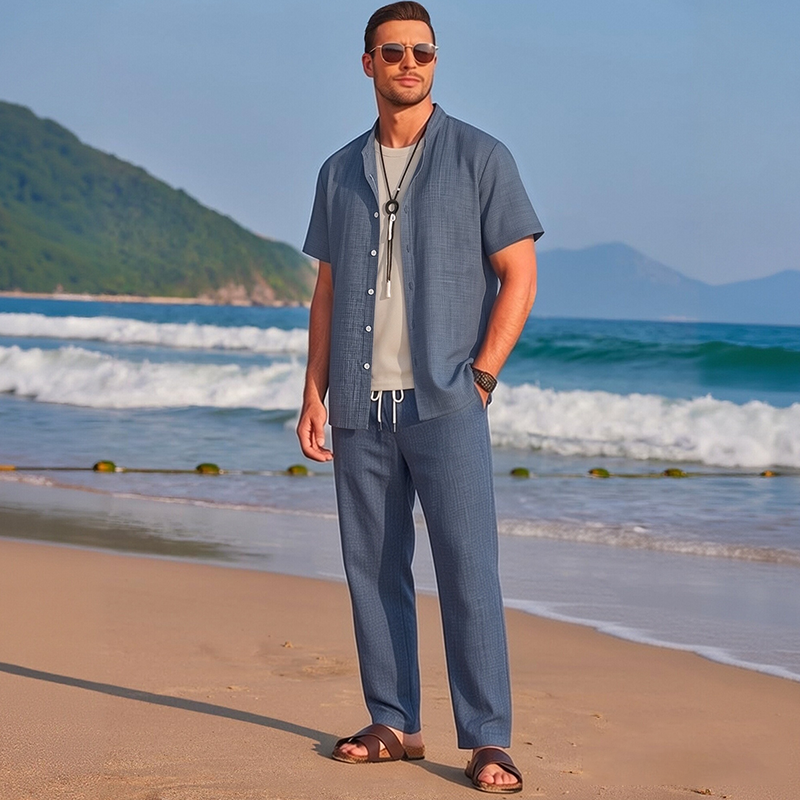 🧵🌞 50% RABATT! Leichtes Herren-Freizeit-Set – Lässig, sommerlich & perfekt für warme Tage 🏖️