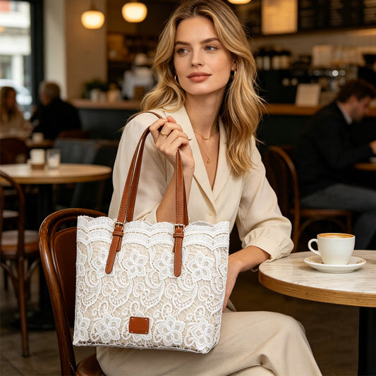 👜 46% RABATT! 👛 Elegante Spitzen-Tote-Bag mit Großem Fassungsvermögen – Stilvolles Design, Robuste Verarbeitung & Ideal Für Einkäufe, Strand & Alltag 🏖️