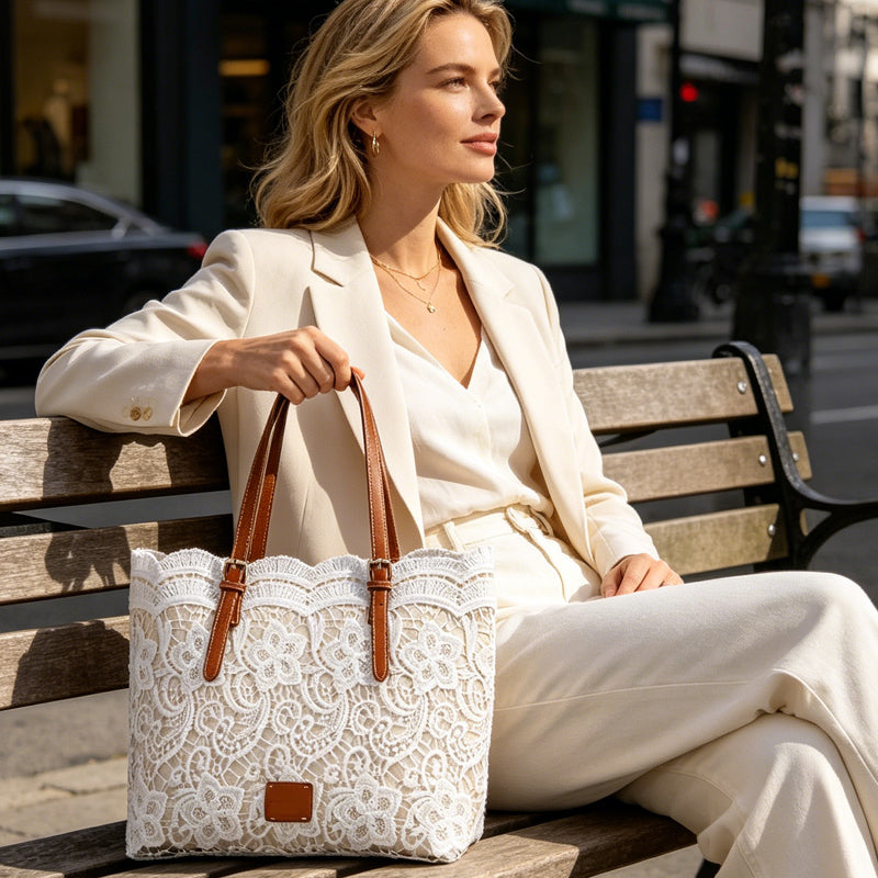 👜 46% RABATT! 👛 Elegante Spitzen-Tote-Bag mit Großem Fassungsvermögen – Stilvolles Design, Robuste Verarbeitung & Ideal Für Einkäufe, Strand & Alltag 🏖️