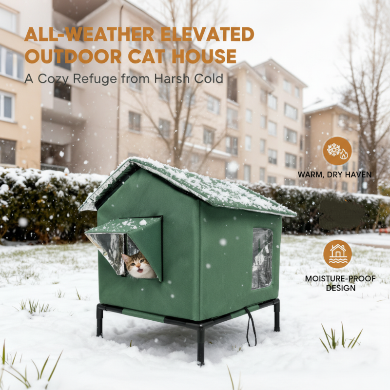 🐱🔥 Wasserdichtes Klappbares Katzenhaus – Erhöht, winddicht & wetterfest ✨🏠 52% RABATT! Ideal für Garten, Balkon & Streuner – wetterfest, isolierend & platzsparend.