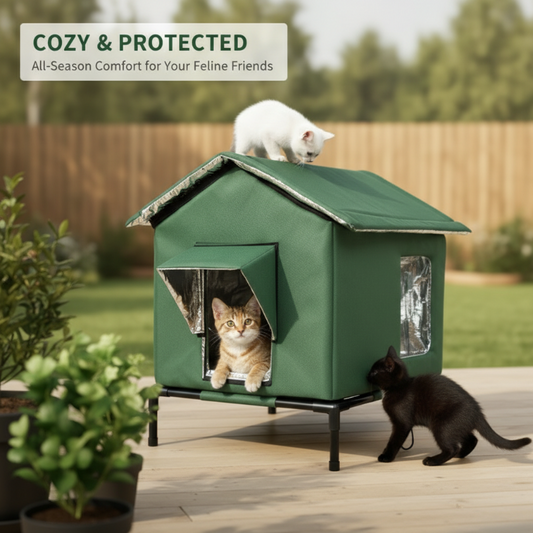 🐱🔥 Wasserdichtes Klappbares Katzenhaus – Erhöht, winddicht & wetterfest ✨🏠 52% RABATT! Ideal für Garten, Balkon & Streuner – wetterfest, isolierend & platzsparend.